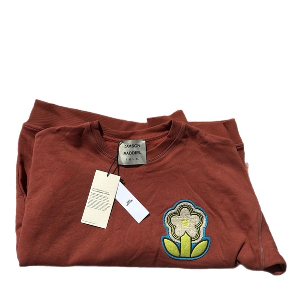 Damson Madder Flower Applique Crew Neck UNISEX Sweatshirt size medium by UO. NWT - Picture 9 of 14
